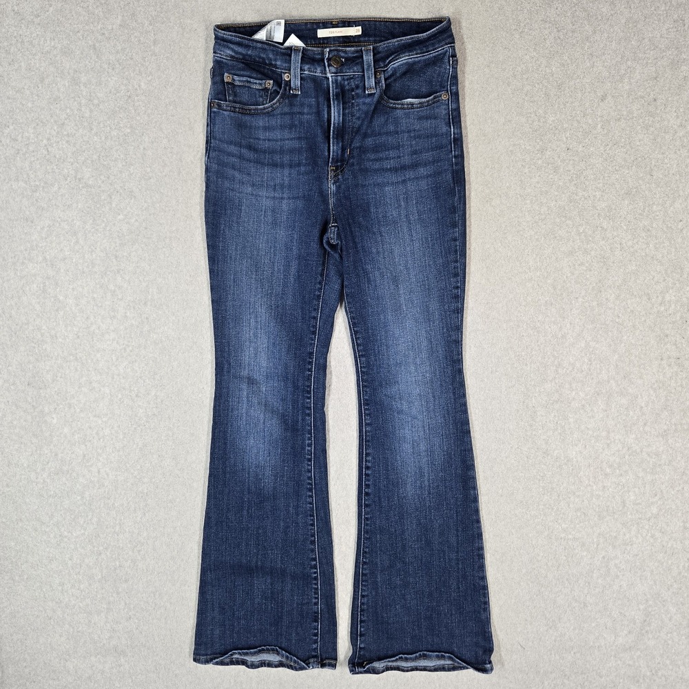 Levi's 726 Women Jeans 28 Blue Denim Flare Mid Rise Medium Wash 29" Inseam